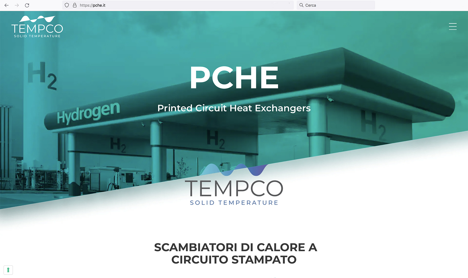 Tempco sito scambiatori PCHE a circuito stampato